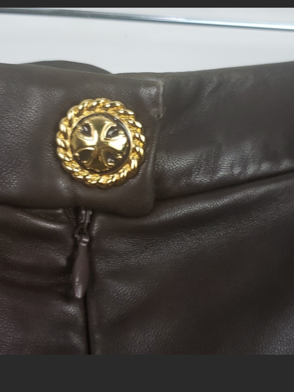 St John Collection Leather Skirt